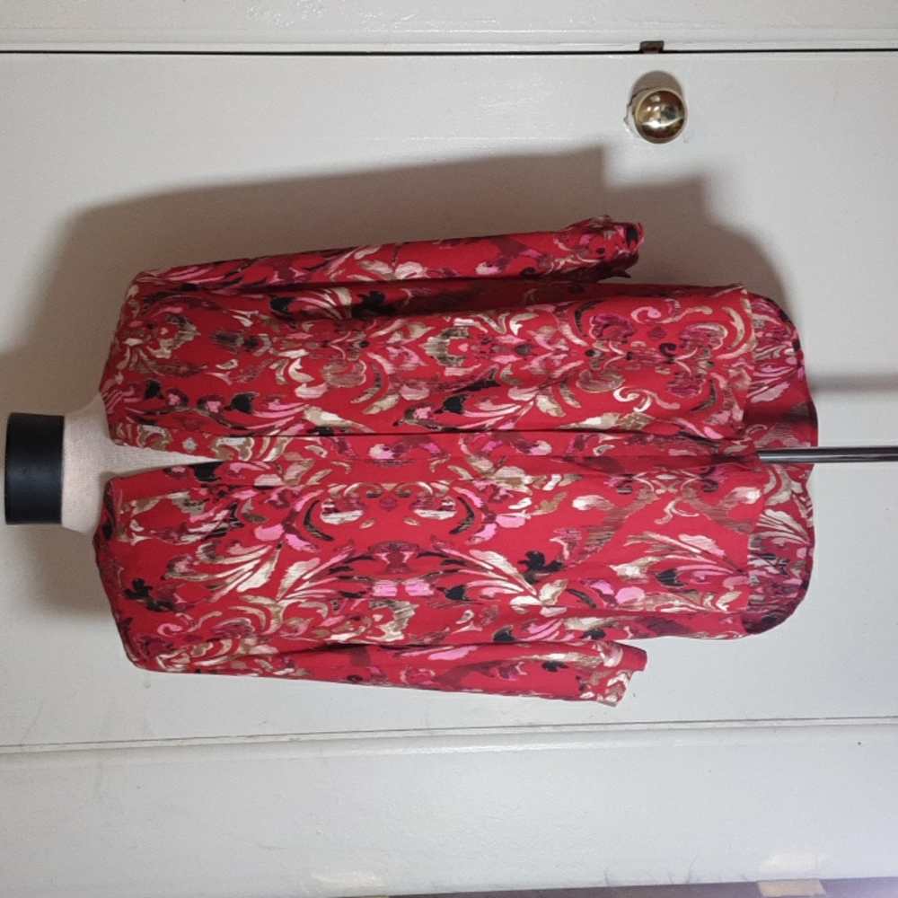 Dana Buchman Red Print Blouse
